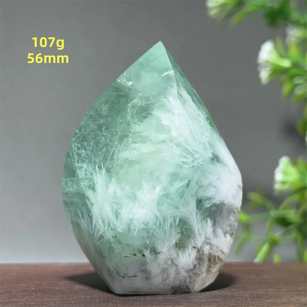 Natural Fluorite Feather Flame Free Form Torch Mineral Quartz Home Feng Shui Ornaments Energy Spiritual Meditation Healing Gems