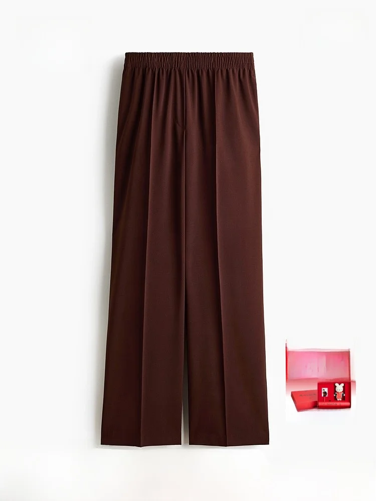 

Spring New Women's Wide Leg Pants High Waist Casual Sle H&M 29756 Polyester Viscose Spandex Blend Comfortable Fit