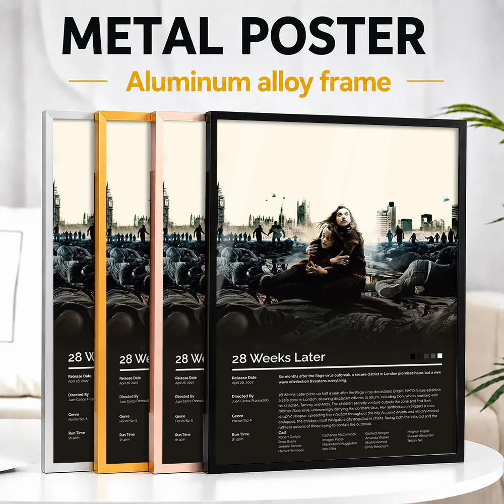 28 Weeks Later Movie Framed Metal Poster Personalized Screen Tribute Wall Art Ideal For Entertainment Lounge Or Story Lovers