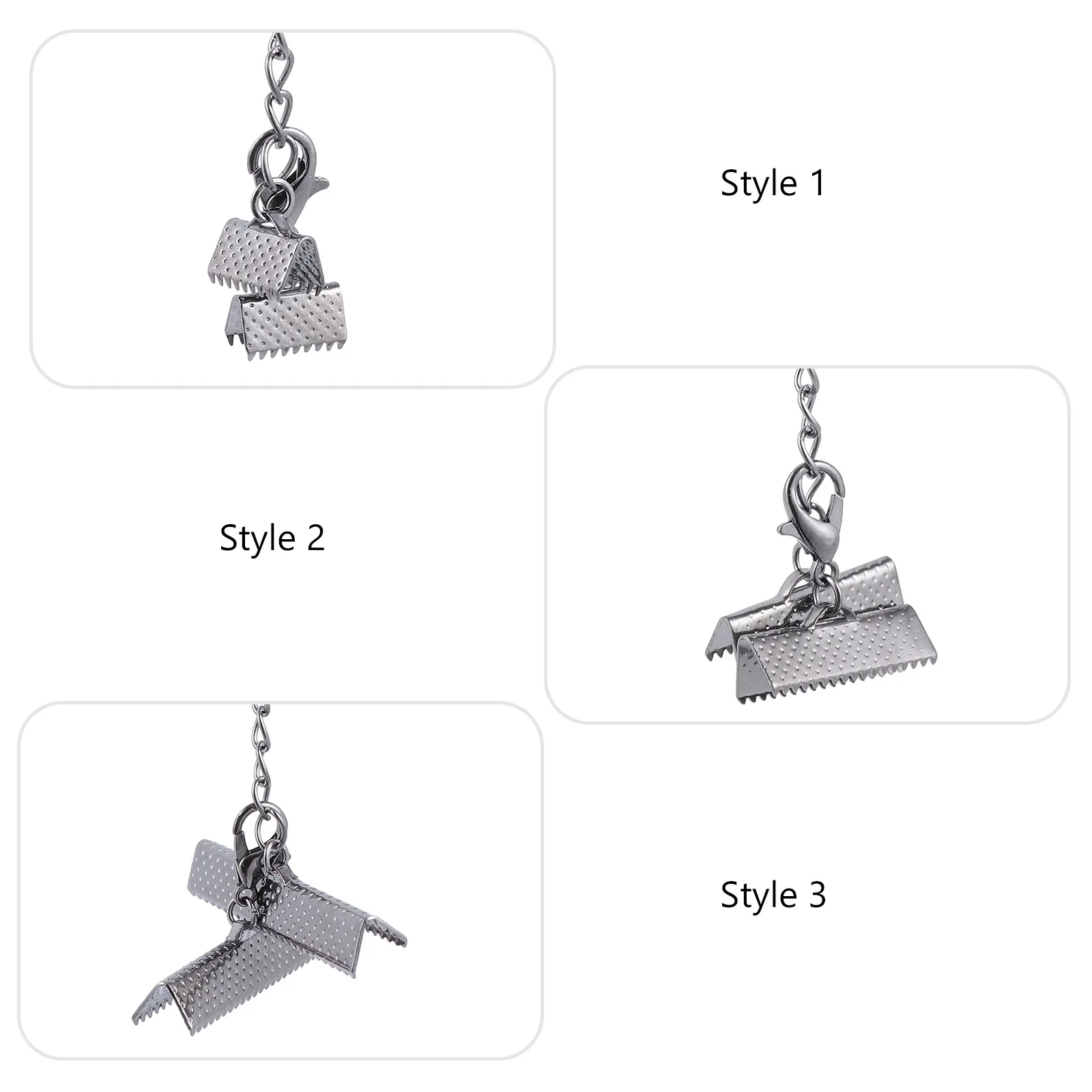 

20 Pcs Small Water Drop Tail Chain Clamp Jewelry Iron Buckle Accessories Fastener Clasps Crimp End Clamps Cord Ends Textured