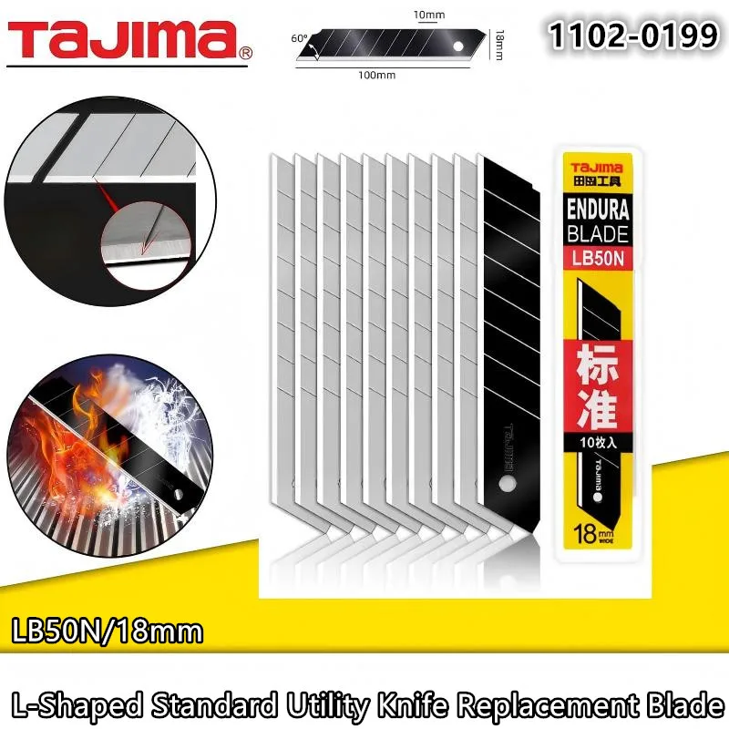 

TAJIMA 1102-0199 LB50N 10-Pack 18mm Wide Multi-Purpose Blade Replacement Blades Endura Blades Manual Tool Accessories