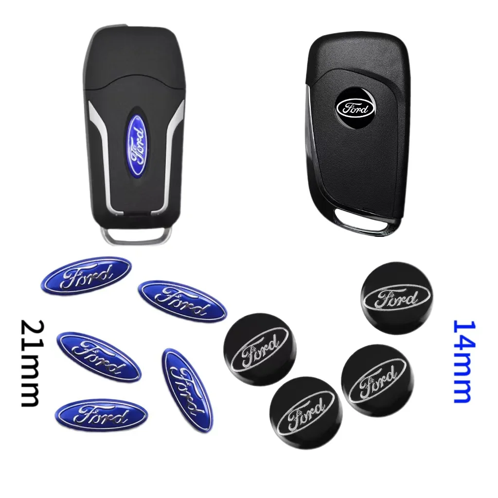 Car Key Exquisite Small Metal Emblem Sticker Interior For Ford F150 Ranger Fiesta Focus Transit Mustang Mondeo MK2 MK3 MK7 MAX