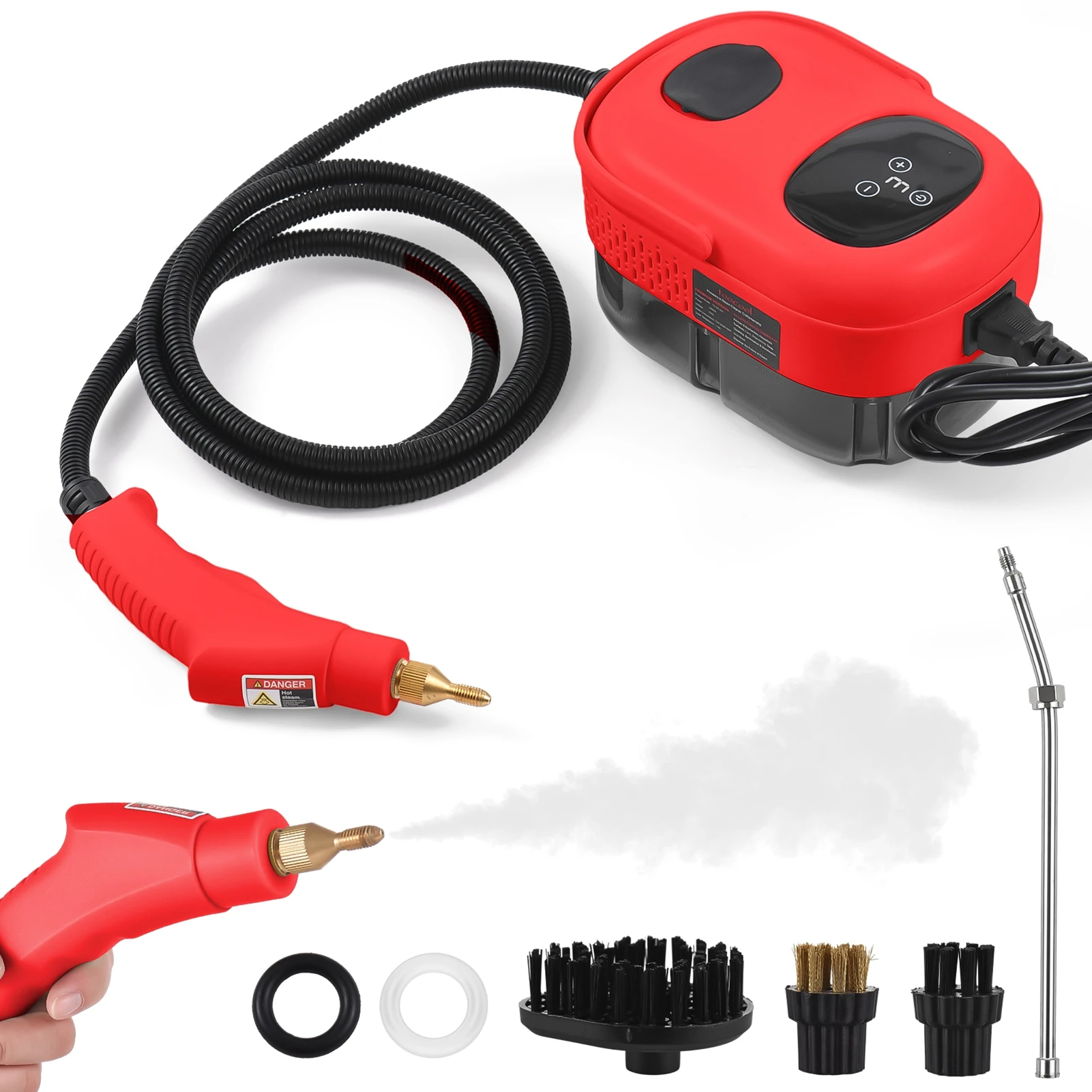 

2500W High Pressure Steam Cleaner High Temperature Pressurized Steam Cleaning Machine with 3 Brush Heads for Home Use / Car