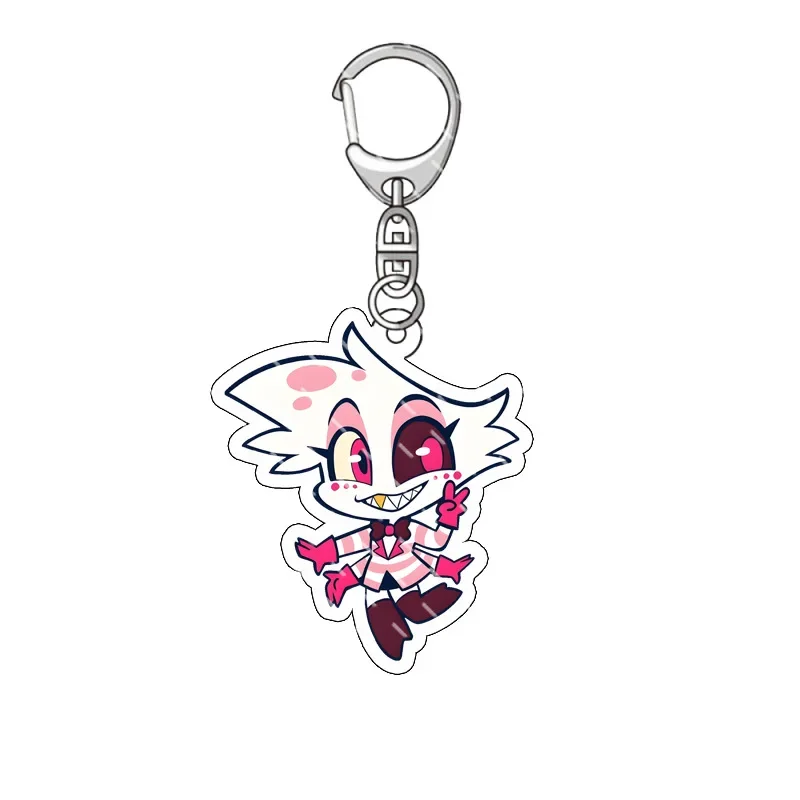 Helluva Boss Cute Q Version Acrylic Keychain Anime Cartoon Bag Hanging Collect Decor Vaggie Alastor Lucifer Morningstar Pendant