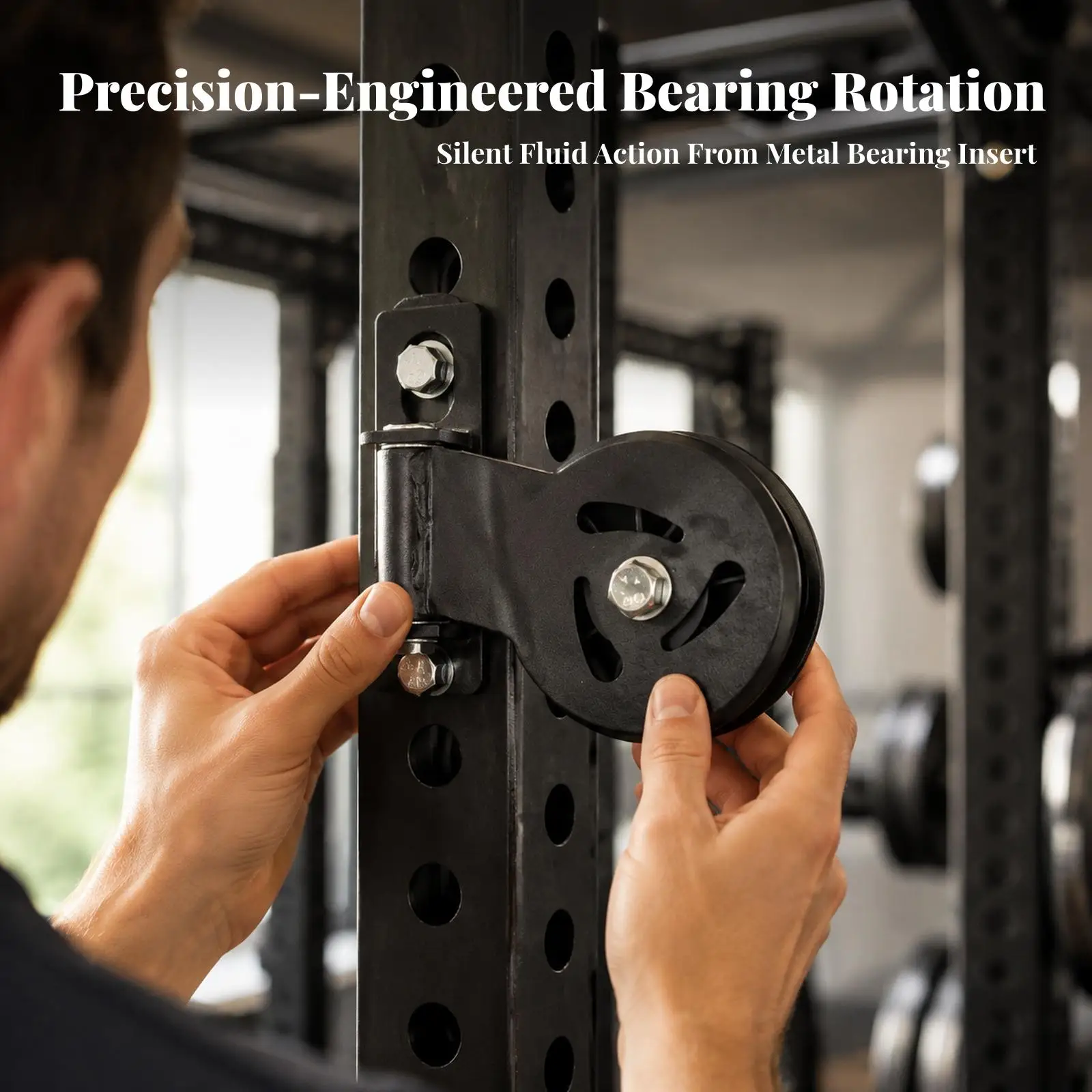 Heavy Duty Swivel Pulley Bracket Steel 180 Degree Rotation for Rack Cable System Mini Bell Rope Frame