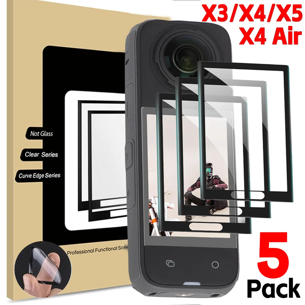1–5 Stück für Insta360 X5 X4 X3 Displayschutzfolien, flexible, klare, kratzfeste, gebogene Schutzfolien für Insta360 X4 Air, kein Glas