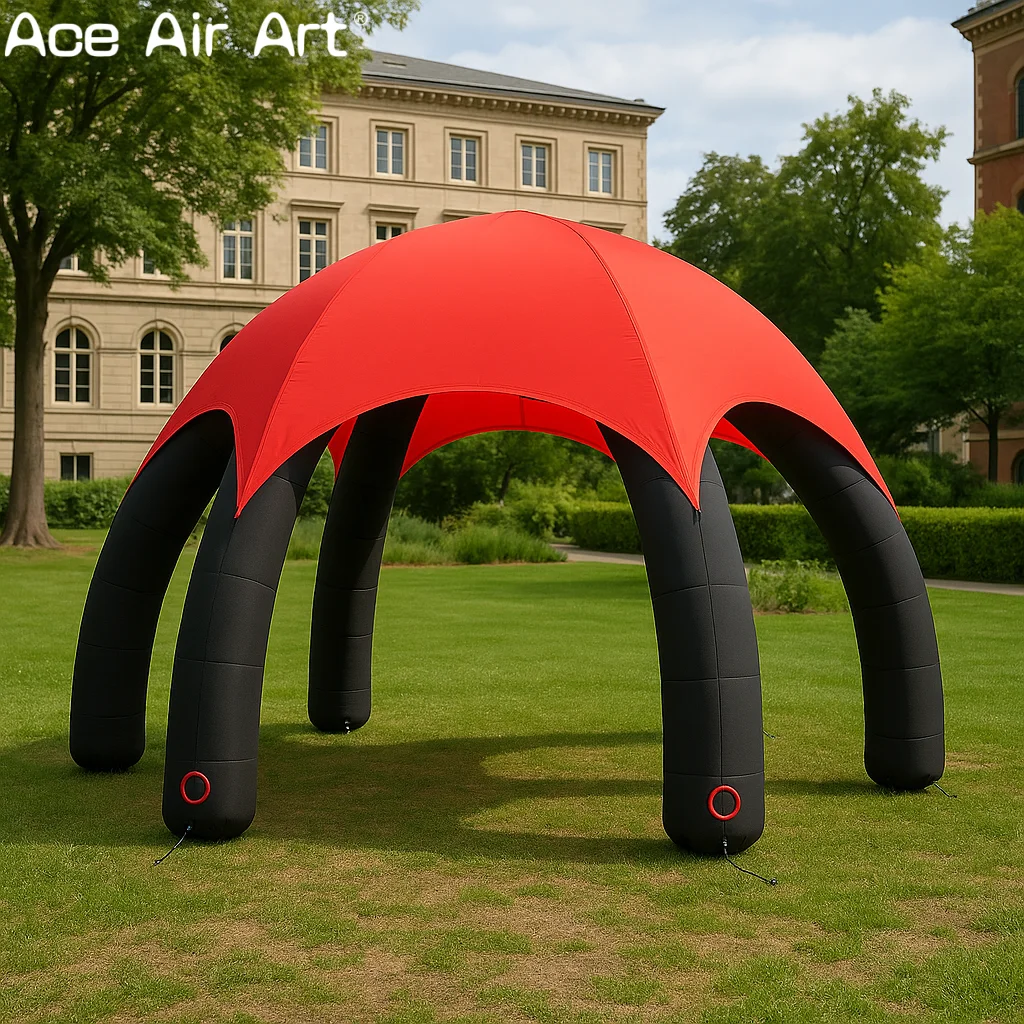 6m LED opblaasbare spintentkoepel voor feesten, muziekfestivals en buitenevenementen Aangepaste festivaltent opblaasbaar