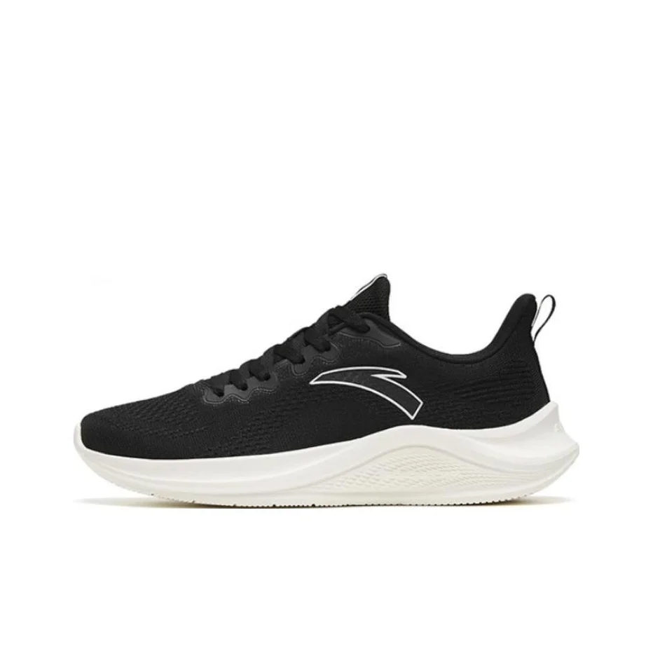 Anta Flyknit Wander Slip Resistant, Abrasion Resistant, Lightweight Low top Sprint Running Shoes Women's Black White