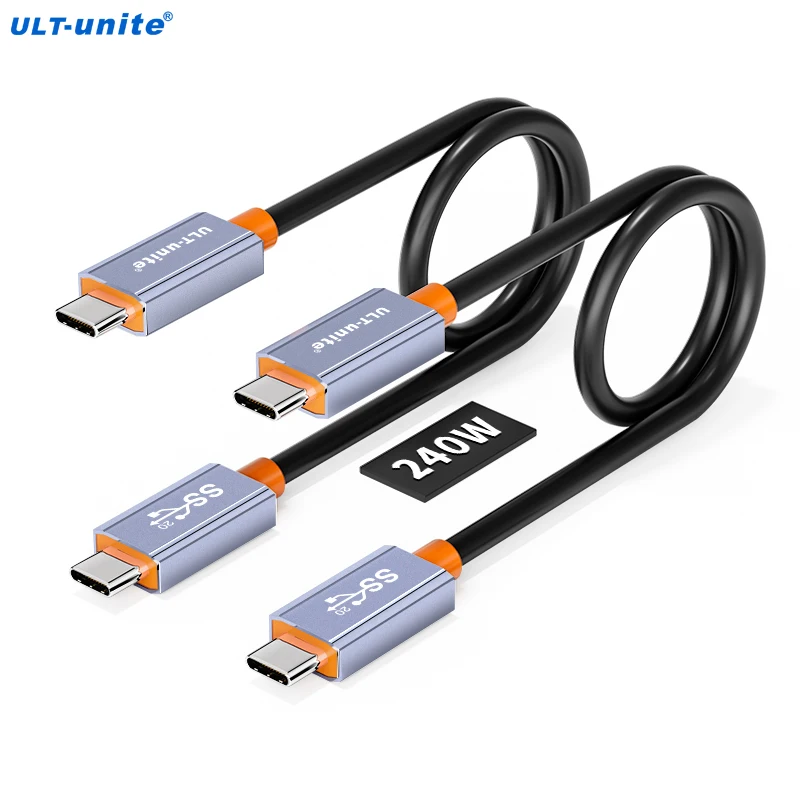 

USB Cable Type C 20Gbps 240W Fast charging Cable USB 3.2 Data Wire For iPhone 15 Series MacBook Pro Samsung Xiaomi Poco Realme