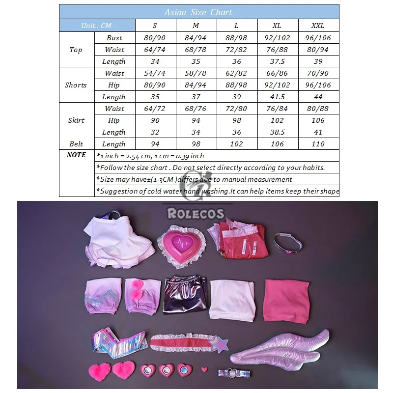 أزياء كوسبلاي روليكوس لوكس التأثيرية لعبة Lovestruck لوكس هدية عيد الحب جلد جديد لوكس للنساء على شكل قلب مجموعة كاملة بدلة الهالوين