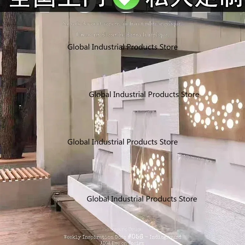 Solid and sturdy Water curtain wall, flowing screen, villa garden, courtyard, fish pond, background wall