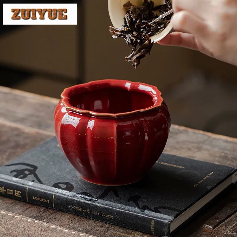 470 مللي رو فرن الأحمر الصقيل Jianshui القديمة الشاي غسل الشاي بقايا دلو الشاي الغبار اسطوانة برميل Chaxi اكسسوارات الحلي الحرفية #2