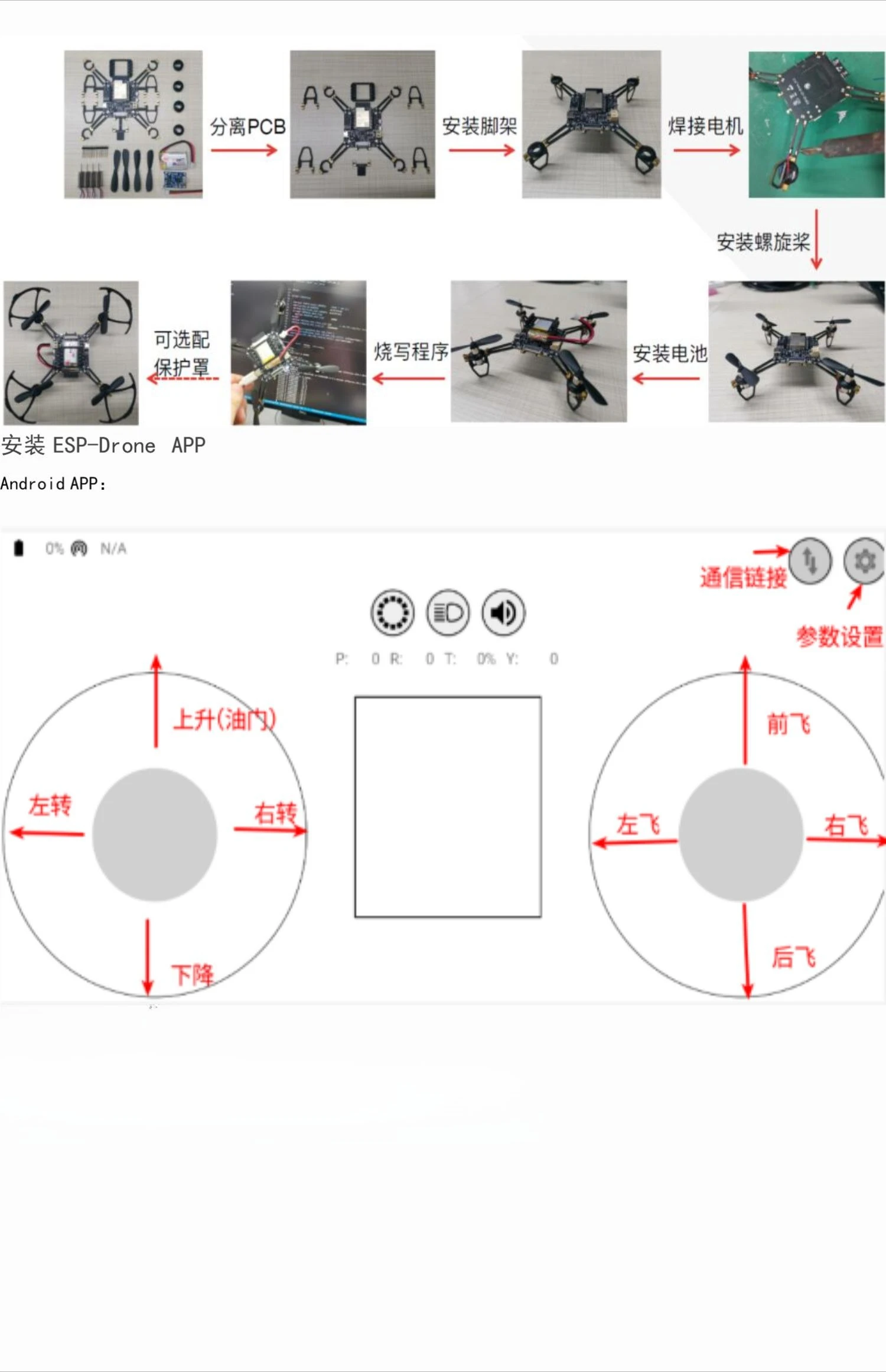 ESP32-S3 Open Source Quadcopter ESP-Drone Transplant Drone Model Aircraft Wifi Remote Control Mpu6050