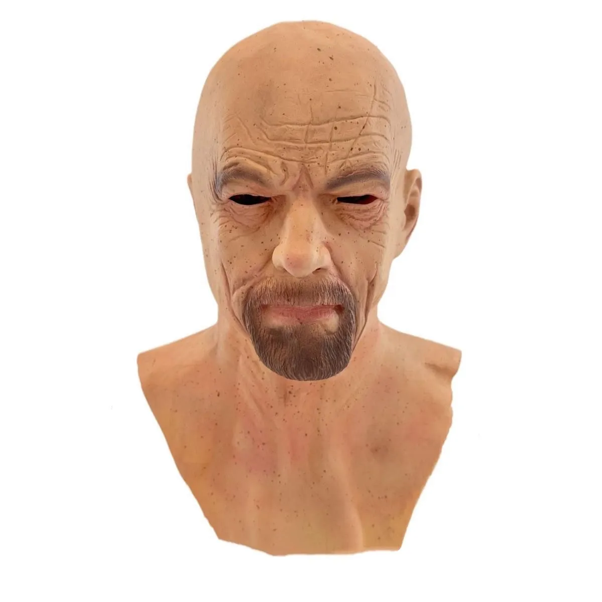 Realistic Halloween Latex Wrinkle Mask, Old Man, Full Head Cosplay Headwear