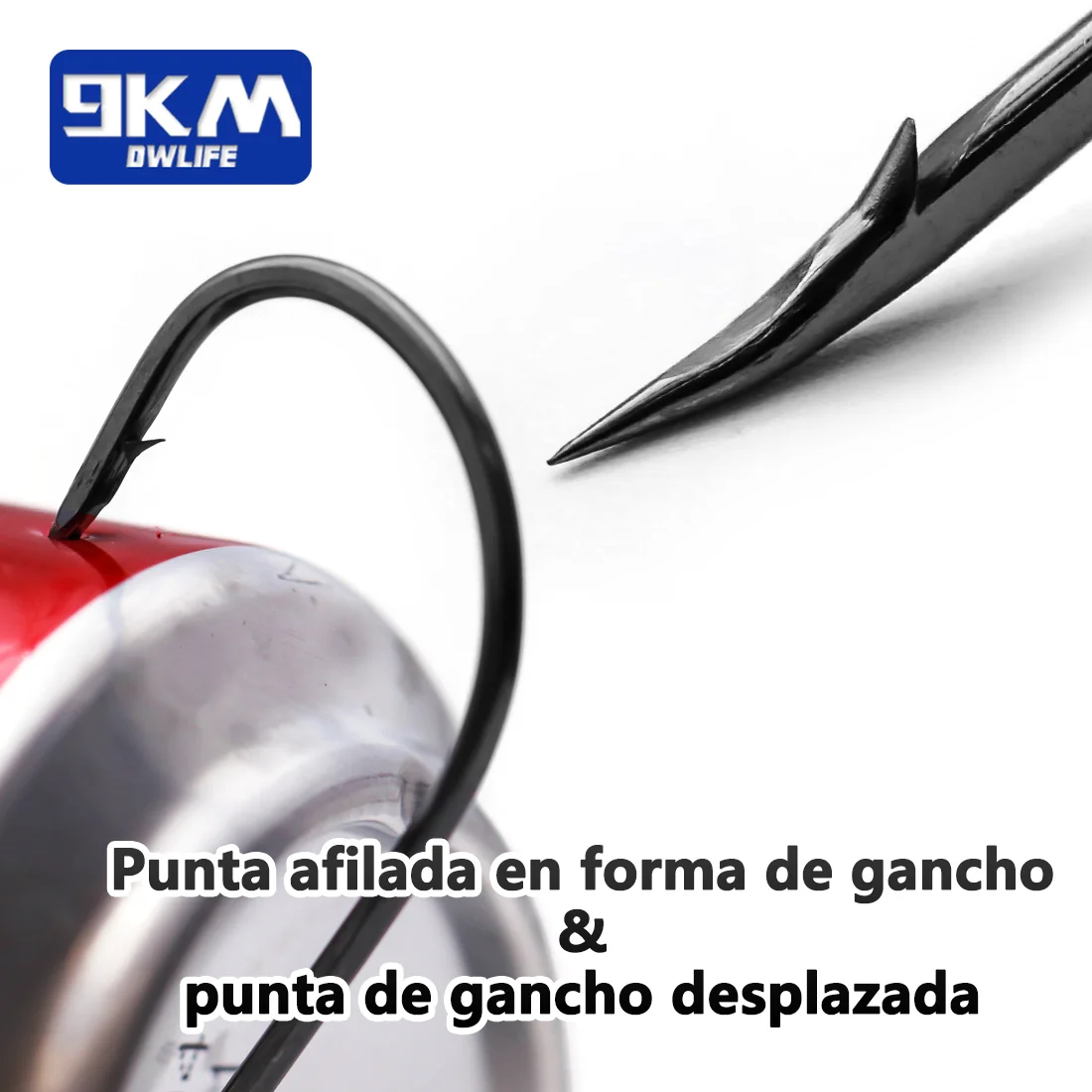 9KM Anzuelo Pulpo con puas negras duraderas para agua dulce y salada - imagen 4