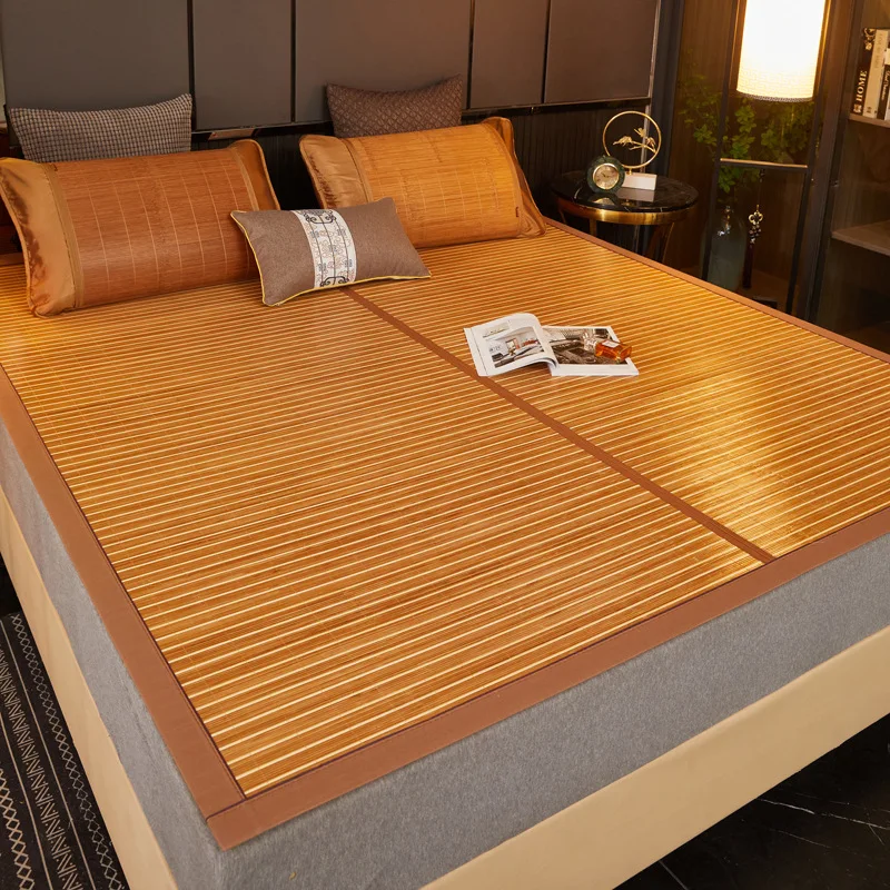 Factory Direct Bunk Bed Cooling Bamboo Mat Double Sided Ice Silk One Point Five Meter Natural Pure Bamboo Mattress Ice Pad
