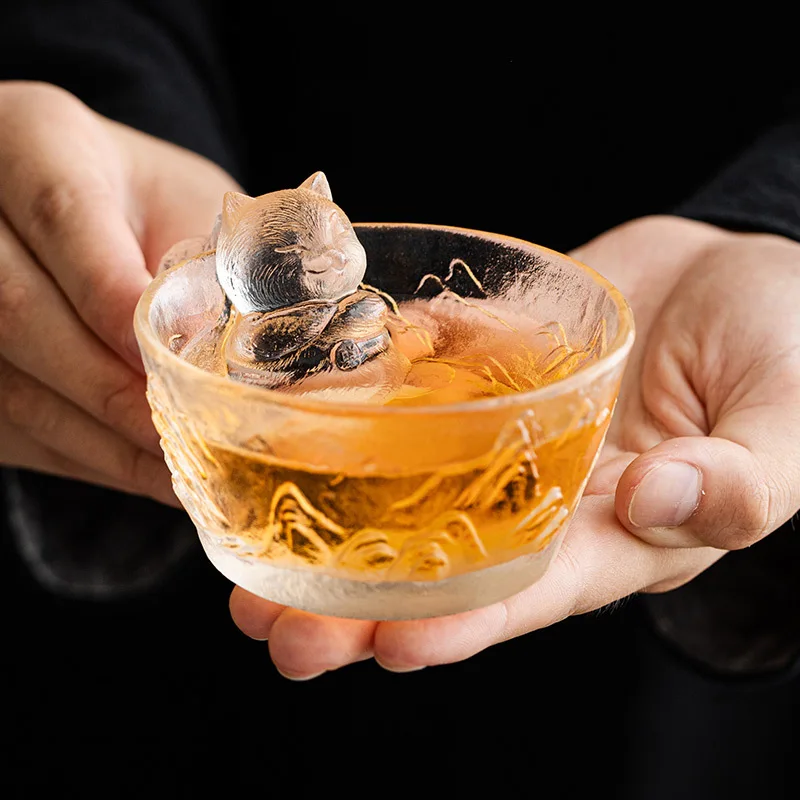 

Female light luxury Forbidden City glazed glass coffee cup mug mug Jiangshan tea cup gift cup my cat merchandise