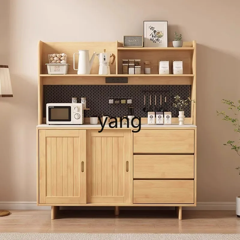 LMM all solid wood dining side cabinet against the wall integrated hole board living room home kitchen tea cabinet