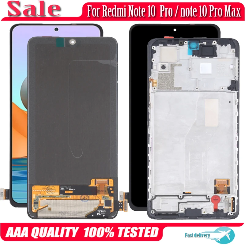 

AMOLED For Xiaomi Redmi Note 10 Pro Max M2101K6I M2101K6G M2101K6R LCD Display Touch Screen Digitizer Assembly