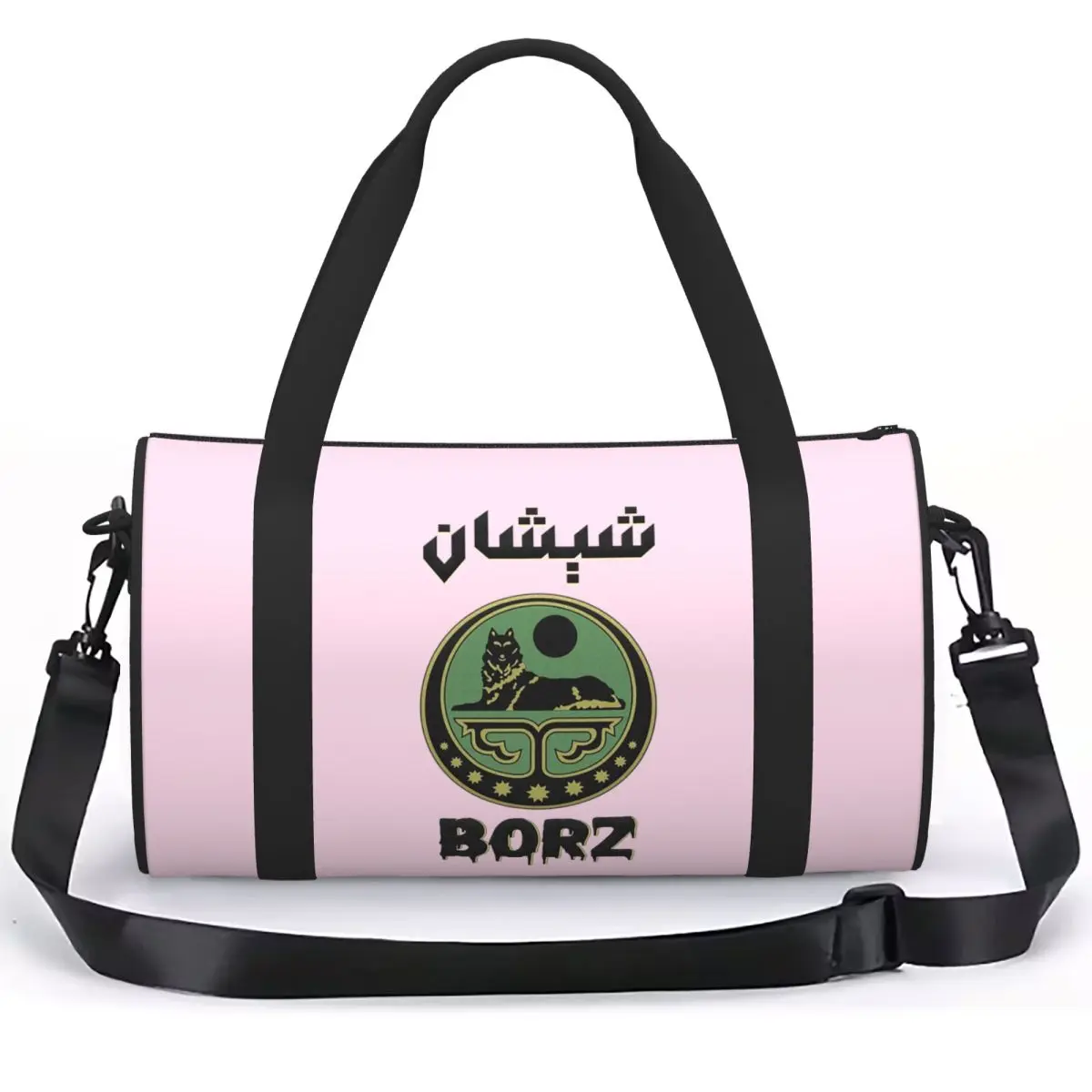 Chechen Wolf Coat Of Arms Ichkeria ChechnyaLuggage Bag Large Capacity Duffle Tote Bag Handbags Gym Bags Fitness