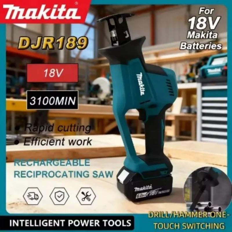 

Makita DJR189 Cordless Reciprocating Saw Brushless Rechargeable 18V Wood Metal Cutting Portable Power Tool