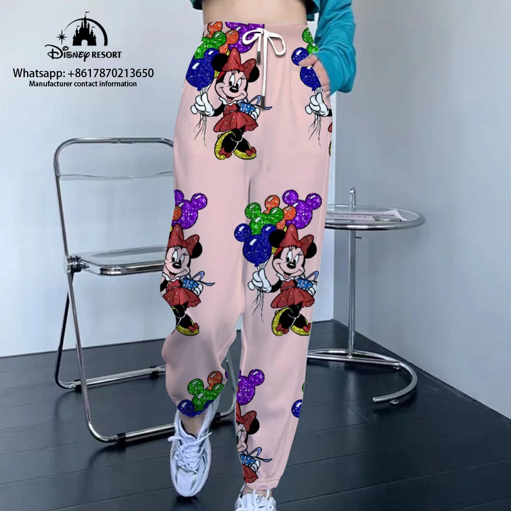 Pantalones de chándal de Mickey y Minnie para mujer, Jogging informal, estilo callejero, y2k, gran oferta, Otoño, 2024