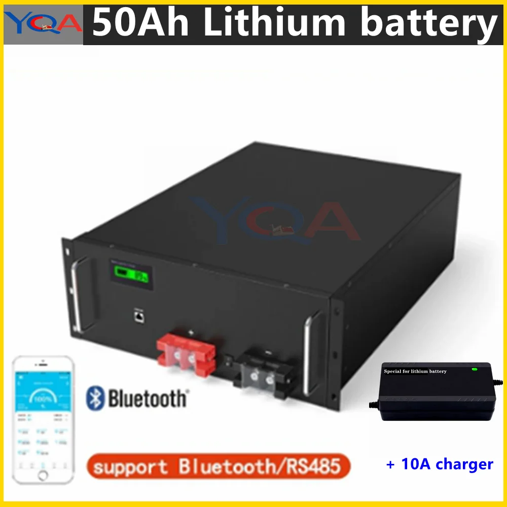 lithium ion 48V 50AH battery bluetooth APP BMS RS485 communication for 4000W inverter scotter Solar energy + 10A charger