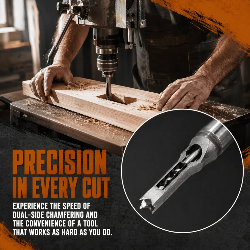 5pcs 1/4-1/2 Inch Sizes Square Hole Drill Bit High Hardness Steel Sharp Cutting Edge Square Countersink Bit Multi-Size Kit