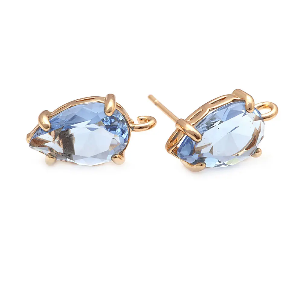 10PCS 18K Gold Color Brass Glass Drop Stud Earrings Pins Earrings Women\'s Earrings Diy Accessories Rosediy official-website