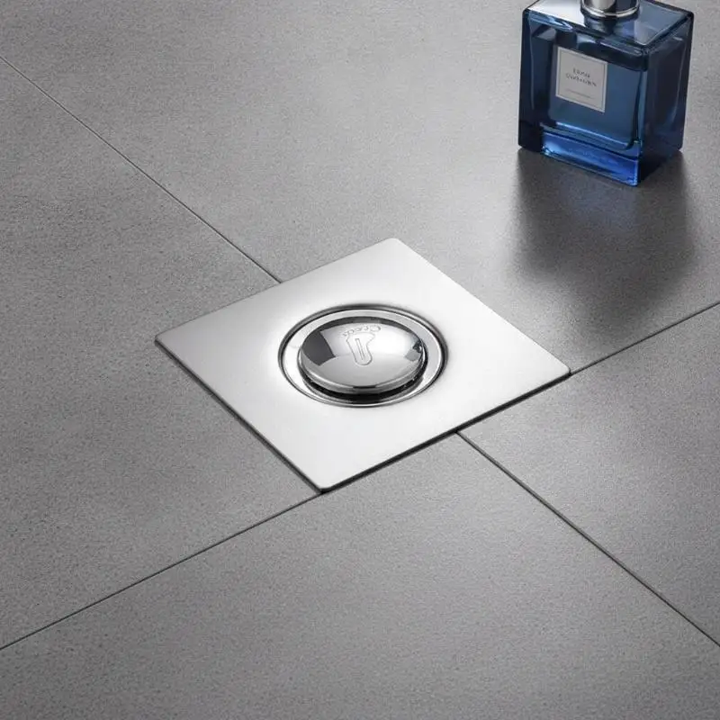 Stainless Steel Floor Drain Odor-proof Sealing Cover For Bathroom Press-and-step-type Spring Core Multi-functional Pedal