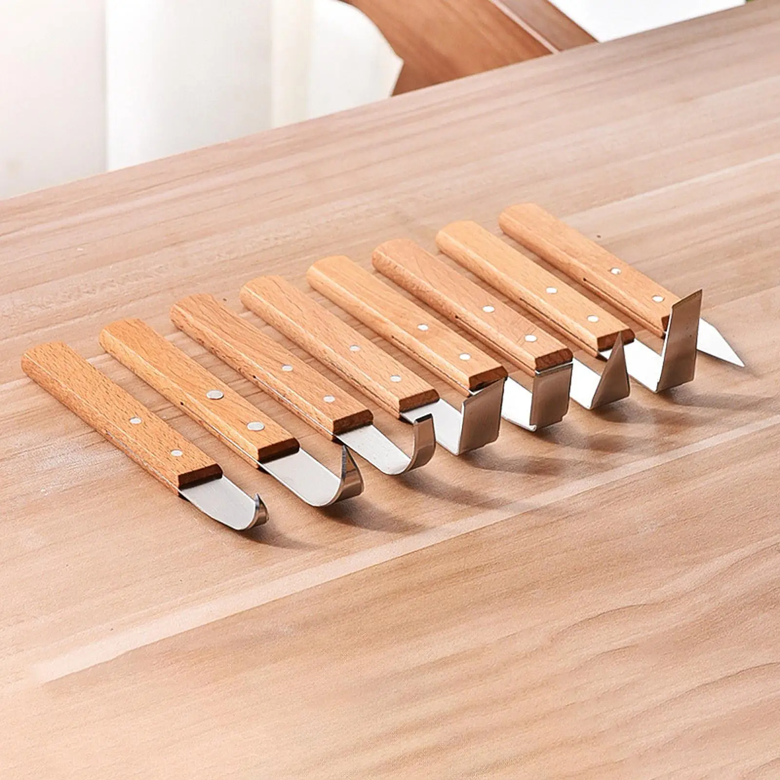 

8 Pieces Craft Trimming Ceramic Tools Set Stainless Steel Clay Carving Set Lightweight Clay Sculpture Knives for Spoons Kid