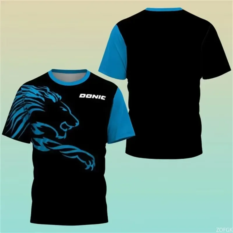 2026 Nouveau T-shirt de Tennis de Table Imprimé en 3D pour Hommes et Femmes, T-shirt d'Entraînement de Badminton, Séchage Rapide, Absorption de la Transpiration, Haut de Sport Confortable