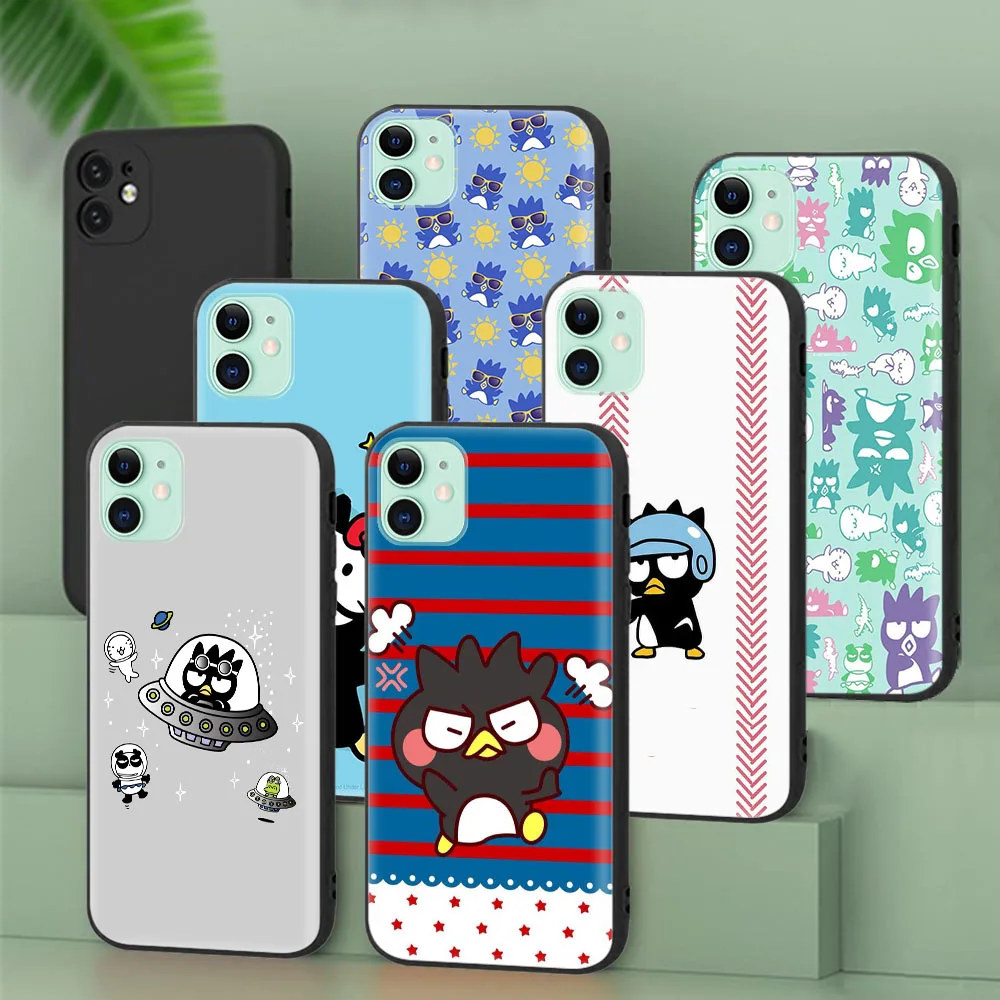 Capa protetora preta para OPPO, Reno 8, 8T, 6, 6Z Pro, 7, 7Z Plus, Badtz Maru