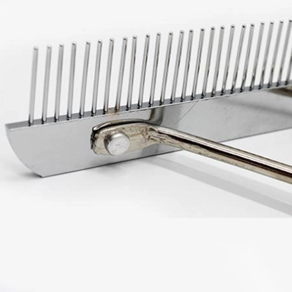 

Wooden Handle Pet Comb Brush Stainless Steel Slicker Dog Cat Grooming Tool Tangle Remover Skin Single Row Puppy Adult