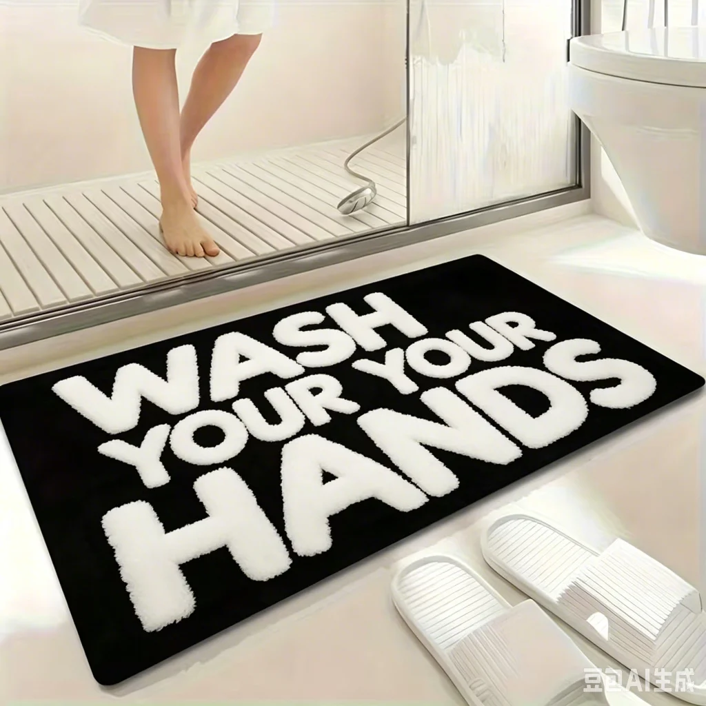 Fun Bathroom Mat, Printed with Bold 