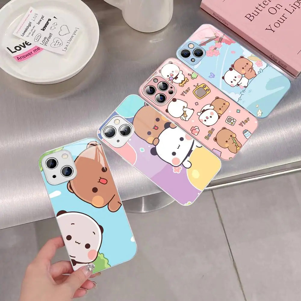 

Bubu And Dudu Cute Cartoon For IPhone 14 13 12 Mini 11 Pro XS Max X XR 14 Plus Tempered Glass Cover