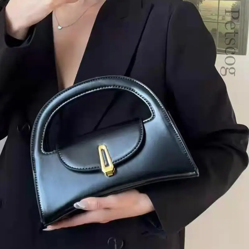 

Luxury Women's Half-moon Bag Brand Designer Metal Hasp Shoulder Messenger Bags Fashion Casual Handbags 2024 Bolso Mujer