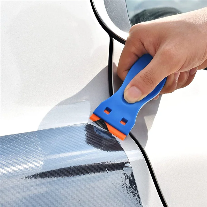 

High Quality-4 Pcs Plastic Razor Blade Scraper And 200 Pcs Blades, Remove Label Decal Tool For Stickers, Gaskets And Paints On W