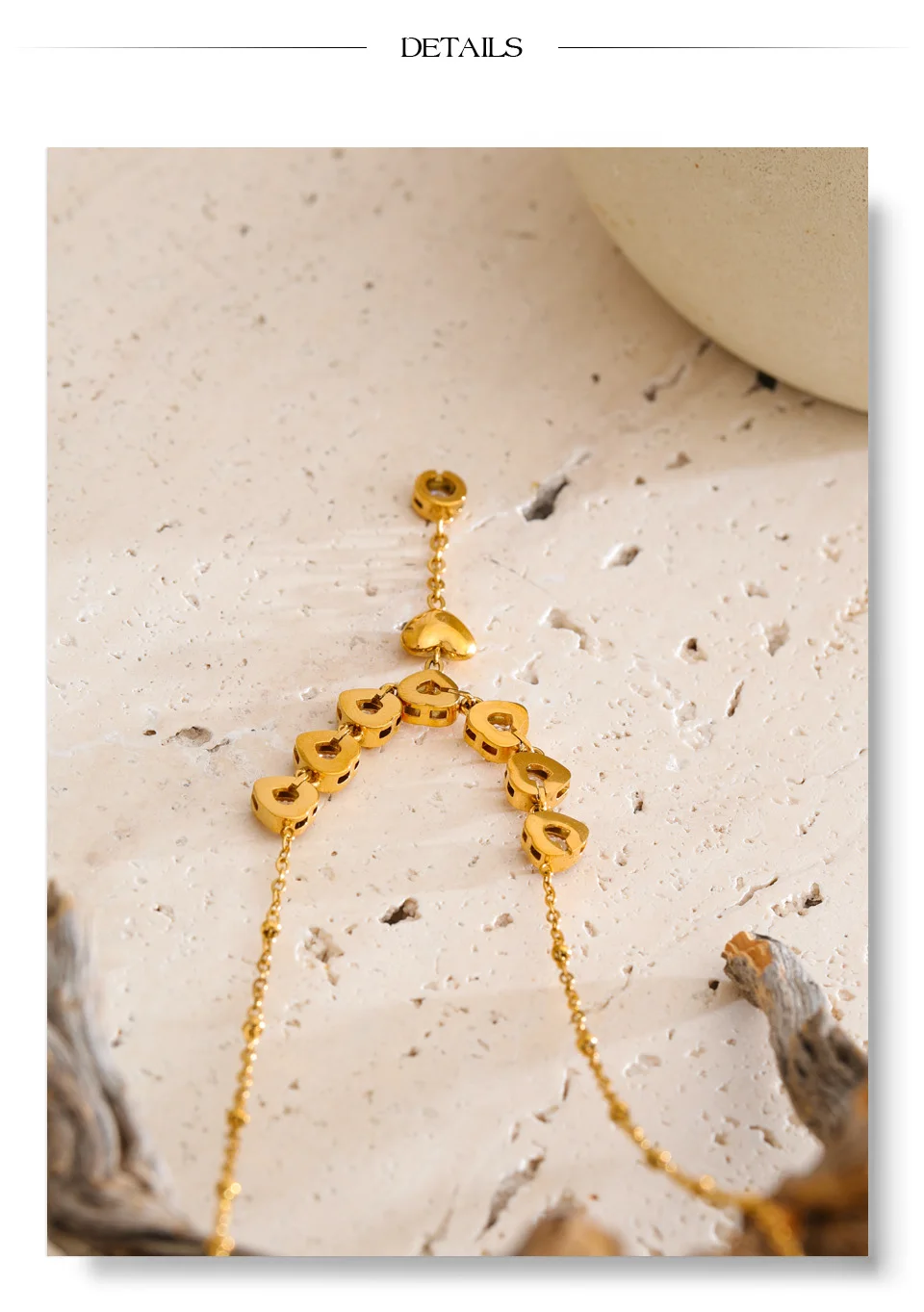 Yhpup Valentinstag-Geschenke Edelstahl Zirkonia Herz Liebe Tropfen-Halskette Eleganter Charm Damenschmuck – Detail 9