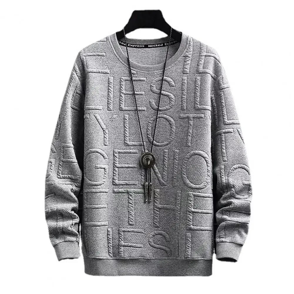 

Men Spring Autumn O-Neck Long Sleeve Pullover Sweatshirt Loose Tops moletons masculinos