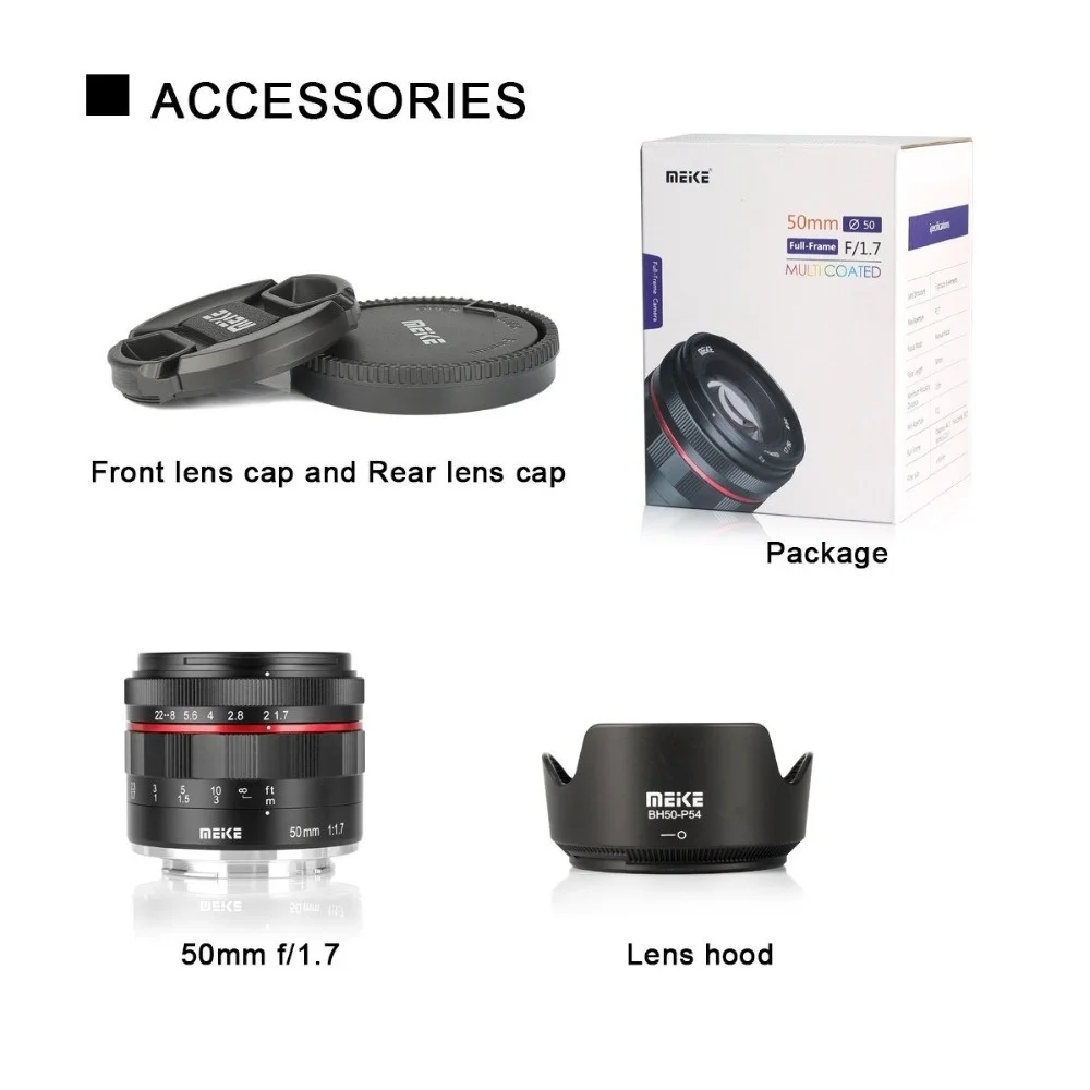 Meike 50 مللي متر F1.7 كامل الإطار عدسات تركيز يدوية لسوني E-Mount ZV-1 ZV-E10 ZVE10 II A6700 A6600 A6400 A7 A7II A7III A7RIII A7IV