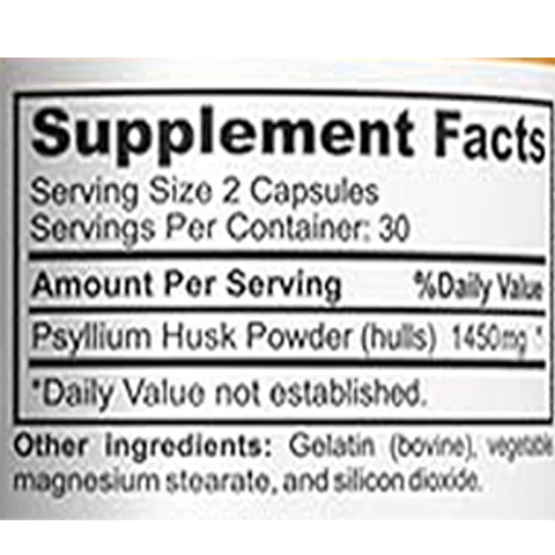 Psyllium Seed Husk Capsules -60 Capsules, Promote Digestive Health and Regularity, Non GMO, High Fiber Formula