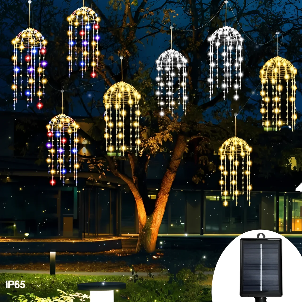 Solar Jellyfish Lights 4/6 pcs Solar Waterproof Outdoor Hanging Home Garden Decoration Lights With 8 Modes for Courtyard Trees