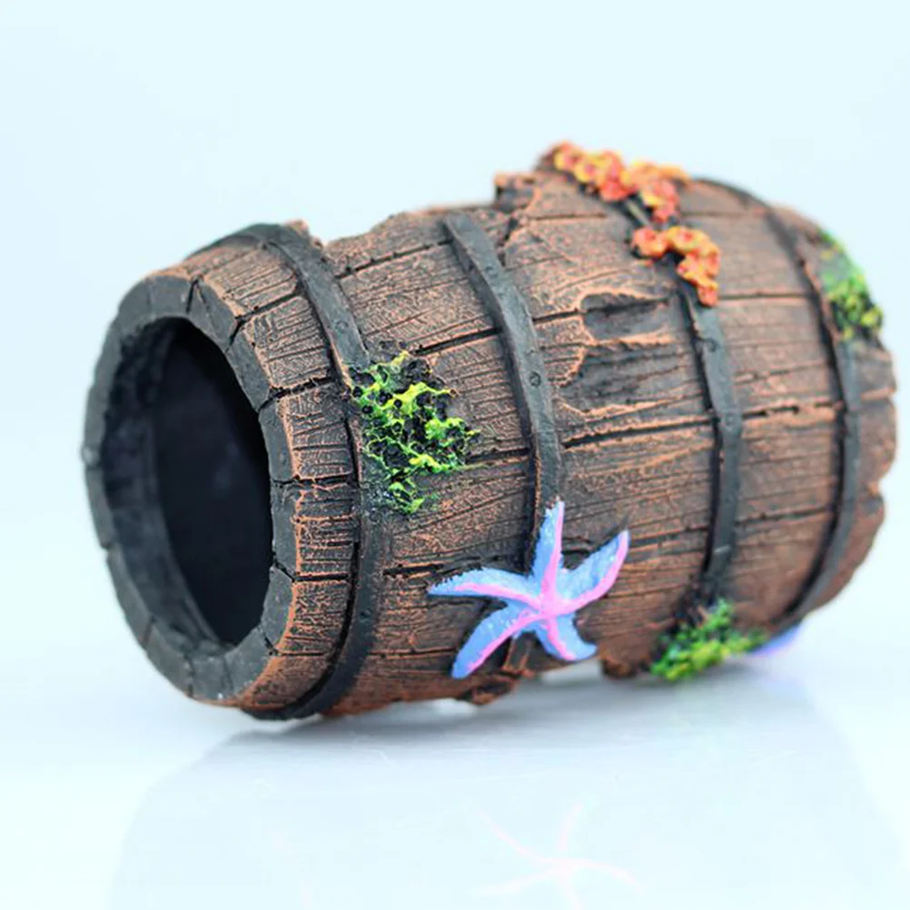 

1Pcs Miniature Fish Tank Ornament Durable Barrel Aquarium Decoration Compact Practical Premium Mini Decor for Home Fish