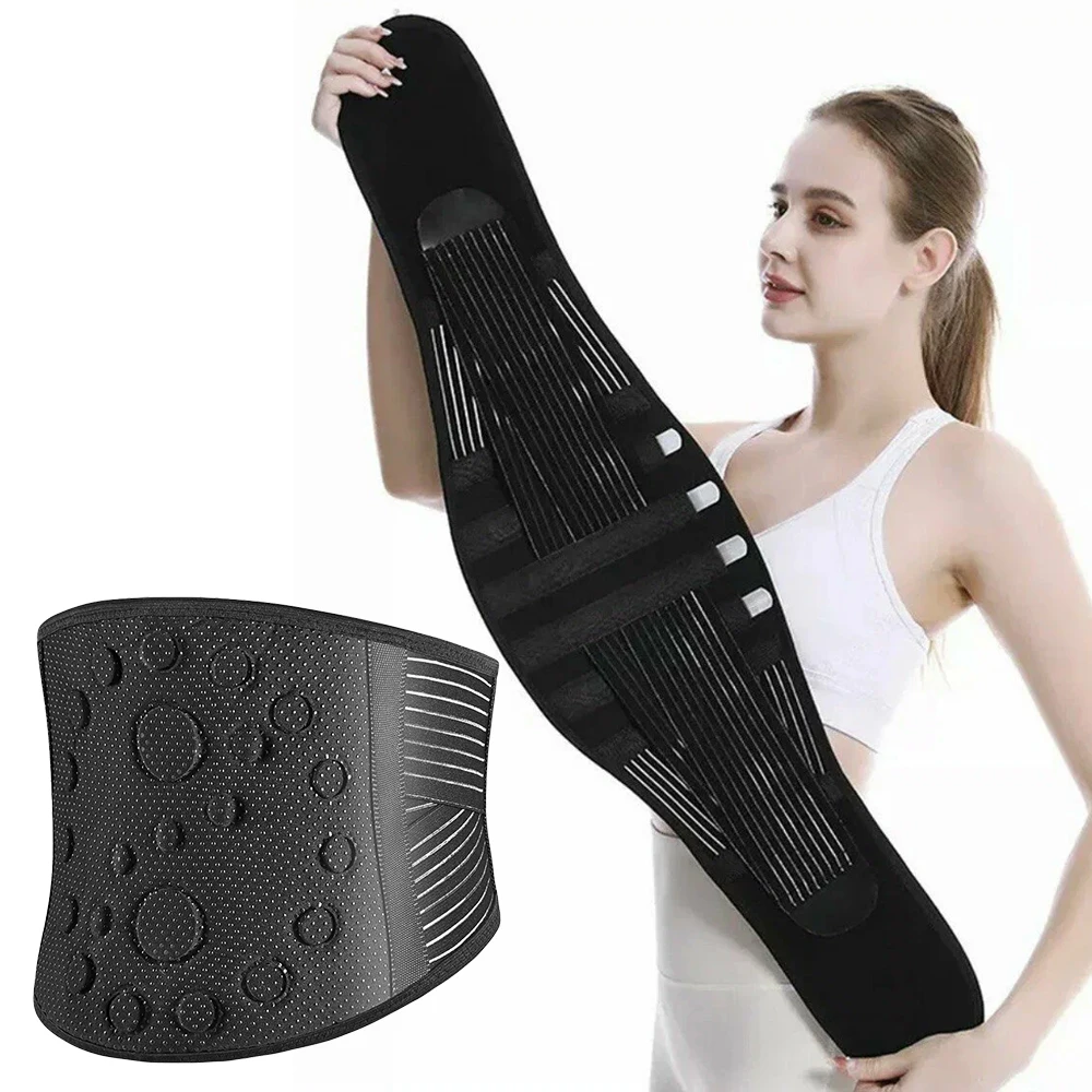 Self-heating Lumbar Magnet Belt,Thermal Magnetic Therapy Tourmaline Lower Back Waist Support Belt Brace for Pain Relief Sciatica