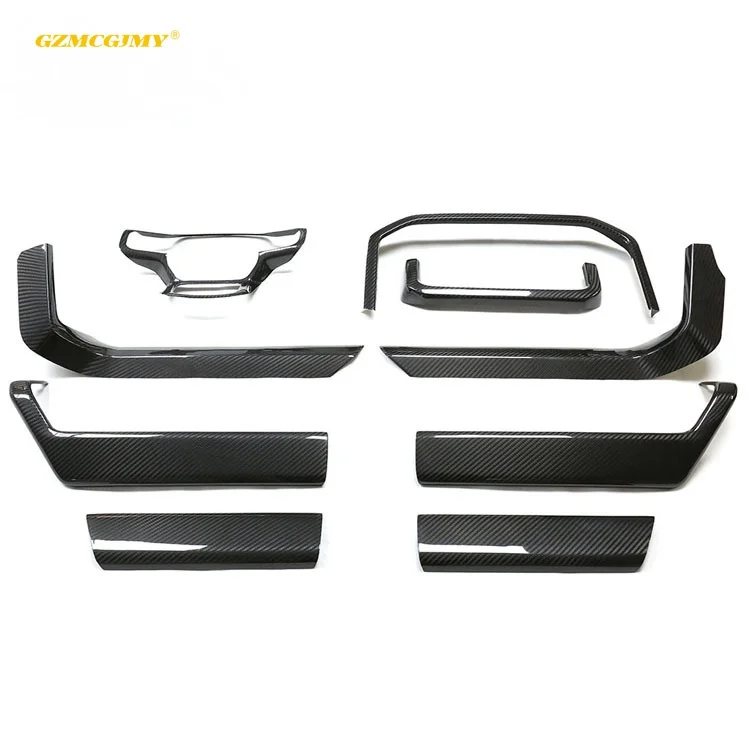 

Hot Selling Car Interior Suitable for Ford Raptor F150 Dry Carbon Fiber Interior Parts Set of Steering Wheel Control air Outlet