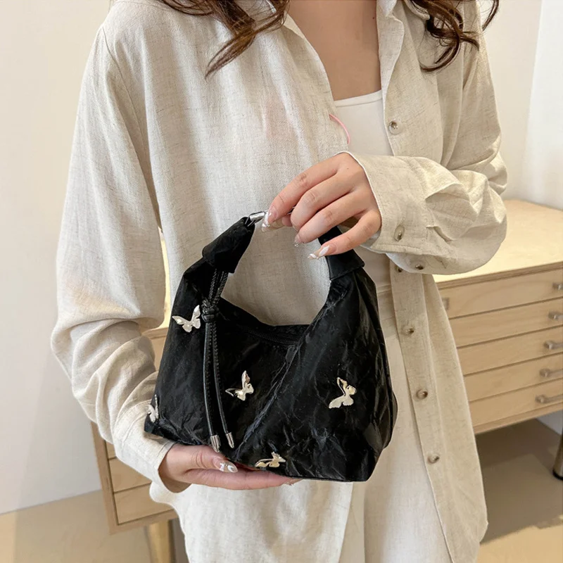 Damen-Umhängetasche mit Schmetterlings-Dekor, verstellbarer Riemen, leicht, für den täglichen Gebrauch, Hobo-Umhängetasche, vielseitige Tasche für Arbeit, Reisen, Einkaufen – Detail 5