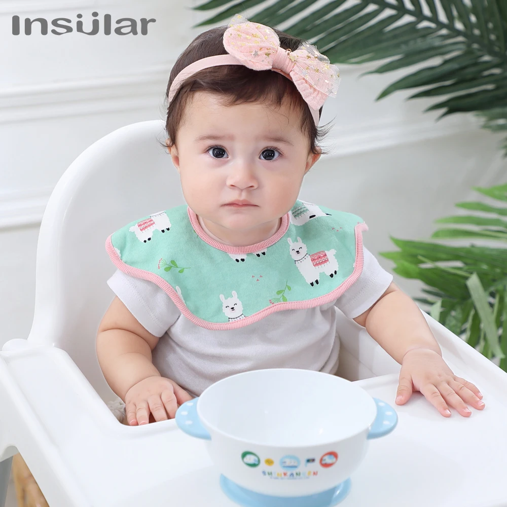 Insular Cartoon Baby Bibs 360 Degree Rotation Muslin Baby Kids Bandana Burp Cloth Soft Newborn Infant Saliva Towel Baby Stuff