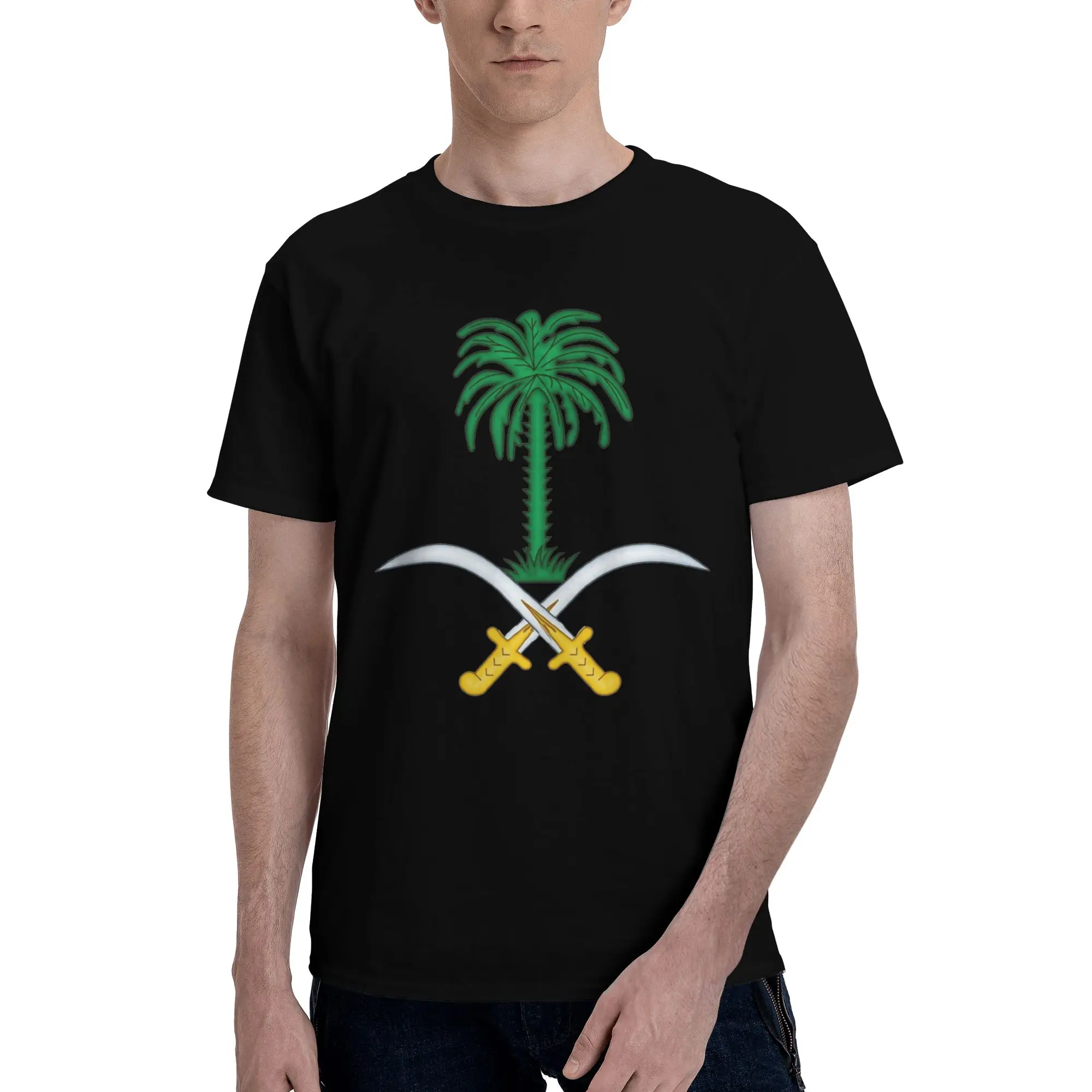 Saudi Arabia emblem Saudi national day  Tee Shirt for Men Women New Arrival T Shirts  100% Cotton Clothes