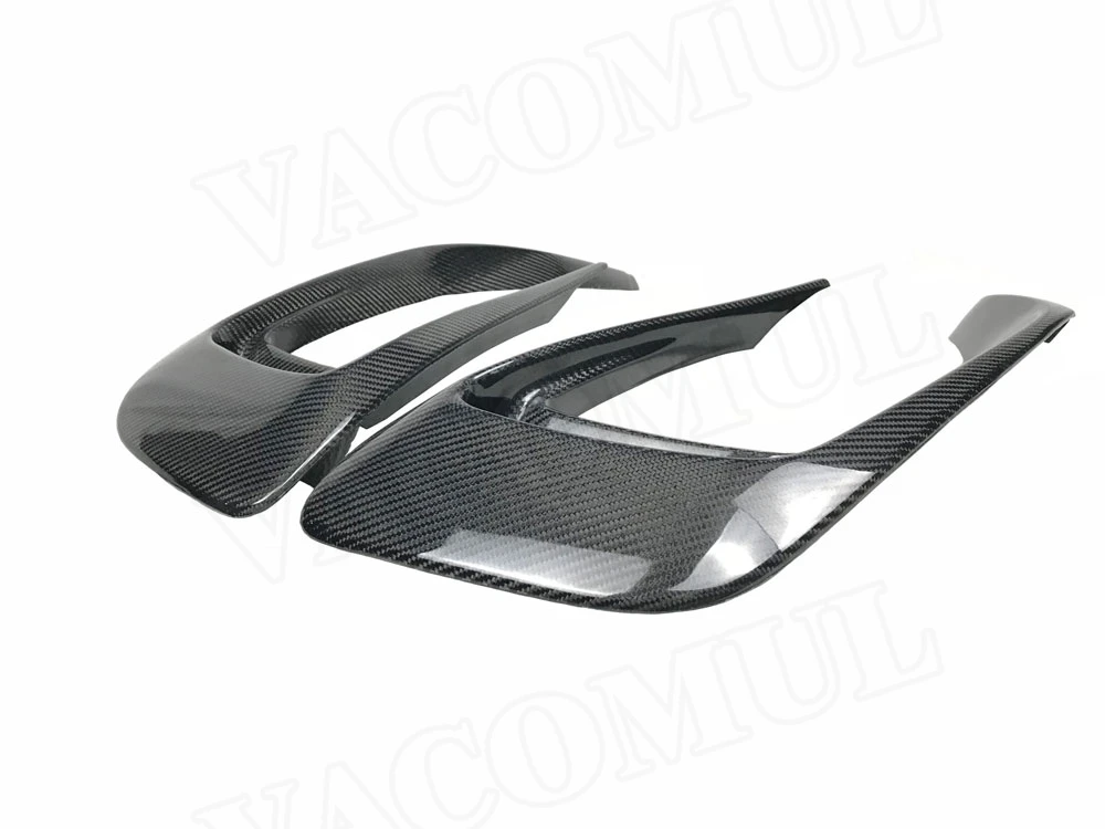 VACOMUL Carbon Fiber Front Bumper Middle Lip Trim Spoiler for Maserati Levante 2016 - 2019 FRP Head FogLamp Air Vent Mesh Frame 